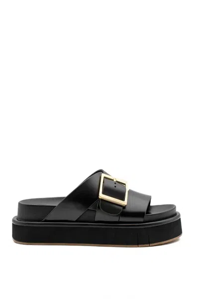 Paloma Barceló Women's Palomitas Demi Leather Platform Sandal In Black