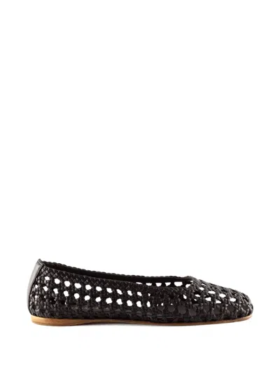 Paloma Barceló Woven Ballet Flats In Black