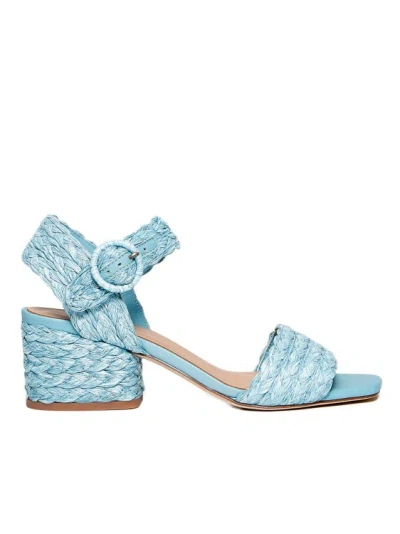 Paloma Barceló Mariba Sandal In Light Blue Raffia