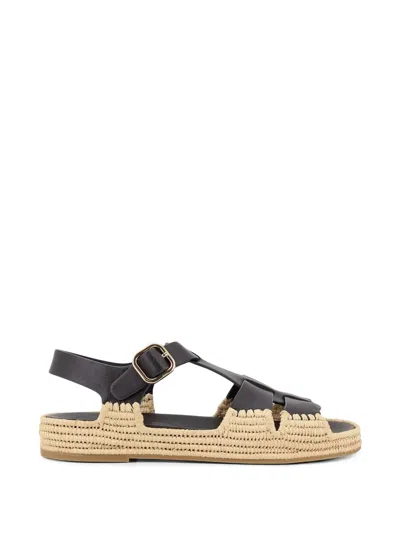 Paloma Barceló Yuka Woven-platform Caged Sandals In Black