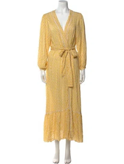Pre-owned Paloma Blue Printed Long Dress In Yellow