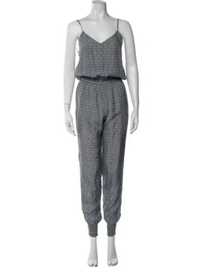 Pre-owned Paloma Blue Silk Patterned Jumpsuit In White
