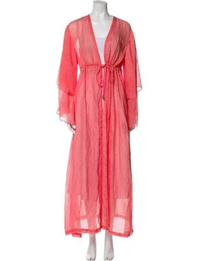 Pre-owned Paloma Blue Silk Printed Robe In Red