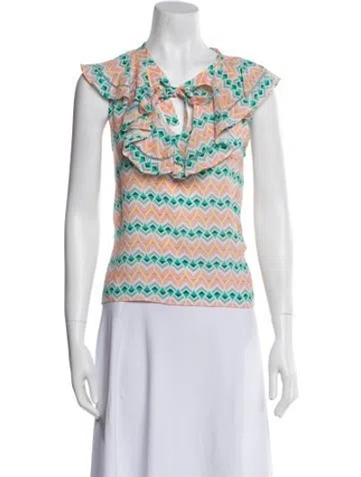 Pre-owned Paloma Blue Silk Printed Top In Blue