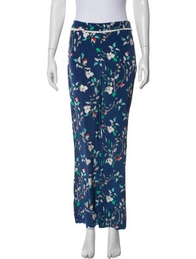 Pre-owned Paloma Blue Silk Straight Leg Pants In Blue