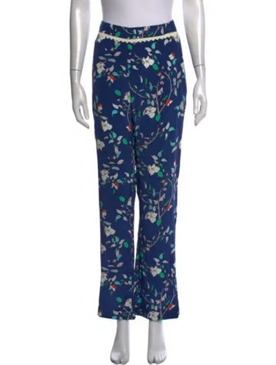 Pre-owned Paloma Blue Silk Wide Leg Pants In Blue