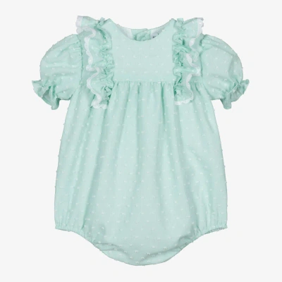 Paloma De La O Baby Girls Green Plumeti Cotton Shortie