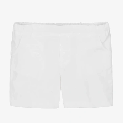 Paloma De La O Kids'  Boys White Linen & Cotton Shorts