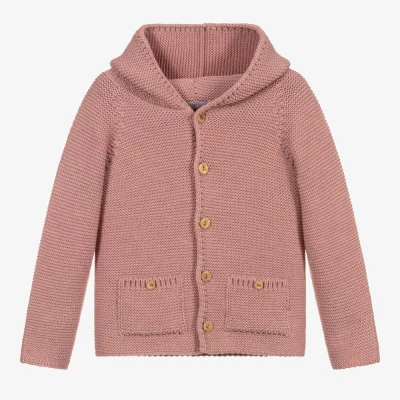 Paloma De La O Babies'  Girls Pink Knitted Hooded Jacket