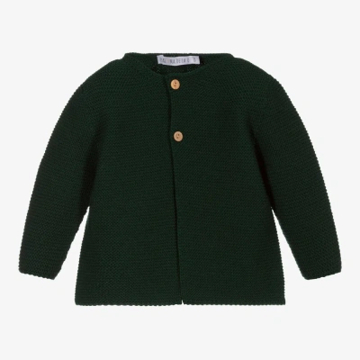 Paloma De La O Babies'  Green Knit Cardigan