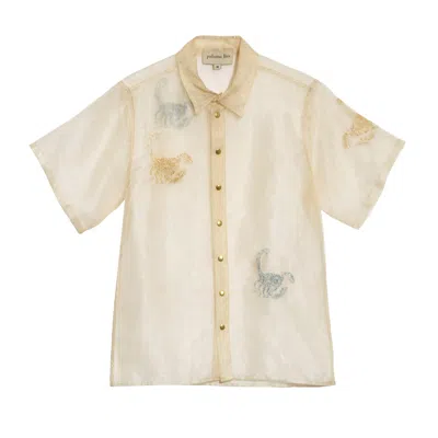 Paloma Lira Men's Gold Embroidered Scorpios Shirt