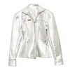 Paloma Lira Men's Silver Space Leather Jacket In Silver