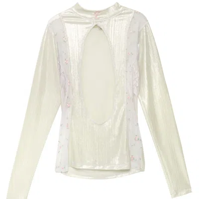Paloma Lira Men's White Upcycled Lace Dreamy Top