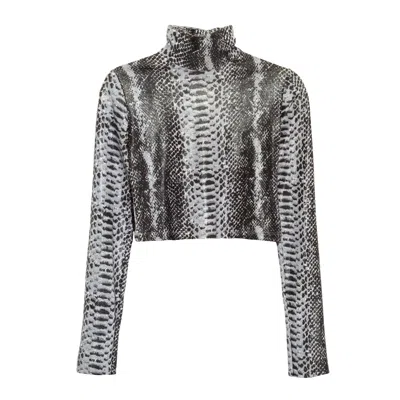 Paloma Lira Women's Black / Grey Shivering Top In Black/grey