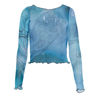 Paloma Lira Women's Blue Dragon Tattoo Top