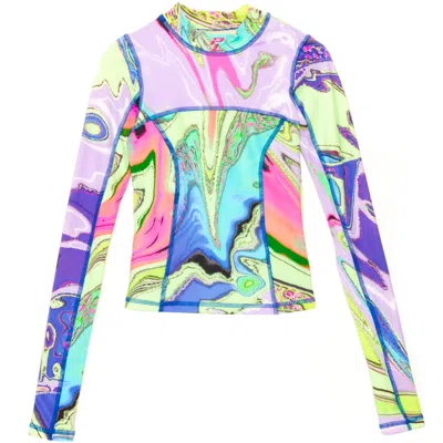 Paloma Lira Women's Blue Galaxy Lycra Top