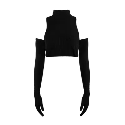 Paloma Lira Women's Gloves Black Crop Top