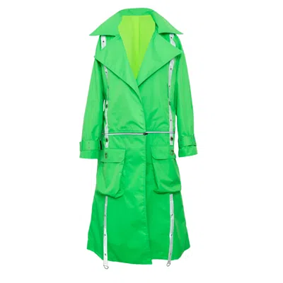 Paloma Lira Women's Green Laser Rave Trench