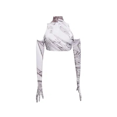 Paloma Lira Women's Grey Galaxy Gloves Top