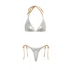 Paloma Lira Women's Grey Silver Chainmail Bikini In Grey