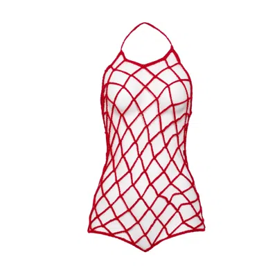 Paloma Lira Women's Red Halter Knitted Body