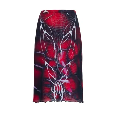 Paloma Lira Women's Red White Scars Skirt