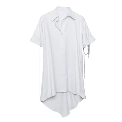Paloma Lira Women's White School Oversized Shirt