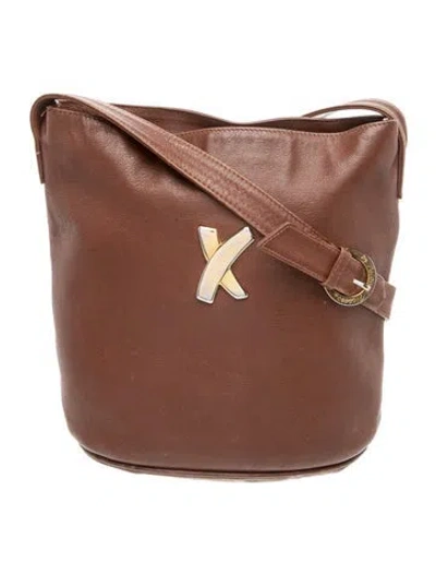Pre-owned Paloma Picasso Leather Bucket Bag In Brown
