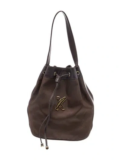 Pre-owned Paloma Picasso Leather Bucket Bag In Brown