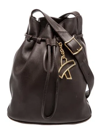 Pre-owned Paloma Picasso Leather Bucket Bag In Grey