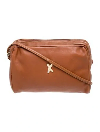 Pre-owned Paloma Picasso Leather Crossbody Bag Vintage In Brown