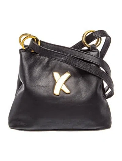 Pre-owned Paloma Picasso Leather Messenger Bag In Black