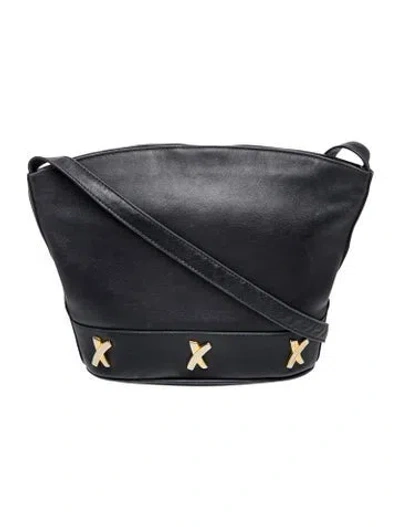 Pre-owned Paloma Picasso Leather Messenger Bag In Black