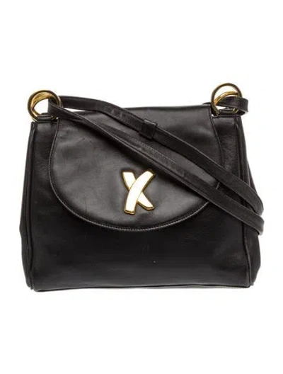Pre-owned Paloma Picasso Leather Messenger Bag In Black