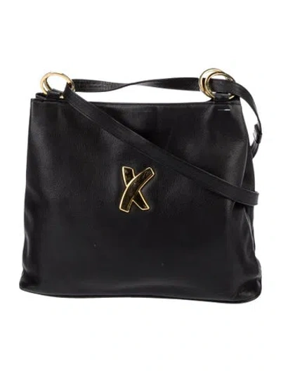 Pre-owned Paloma Picasso Leather Messenger Bag Vintage In Black