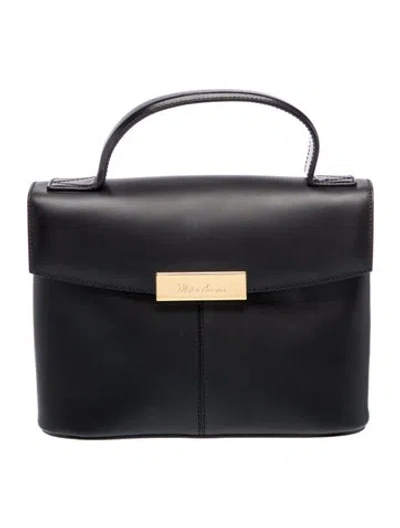 Pre-owned Paloma Picasso Leather Top Handle Bag In Black