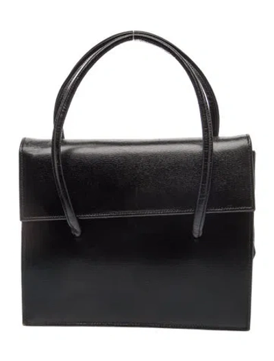 Pre-owned Paloma Picasso Leather Top Handle Bag In Black