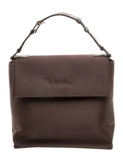 Pre-owned Paloma Picasso Nylon Top Handle Bag In Brown