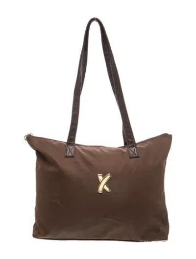 Pre-owned Paloma Picasso Nylon Tote In Brown