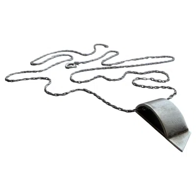 Pre-owned Paloma Picasso Postmodern Sterling Silver 925 Minimalist Pendant On Long Necklace, 2 Pieces