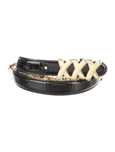 Pre-owned Paloma Picasso Skinny Patent Leather Belt In Black