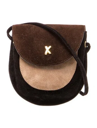 Pre-owned Paloma Picasso Suede Crossbody Bag In Black/brown