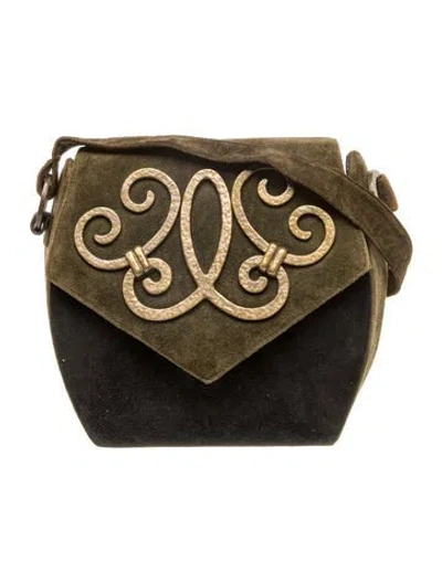 Pre-owned Paloma Picasso Suede Portfolio In Green