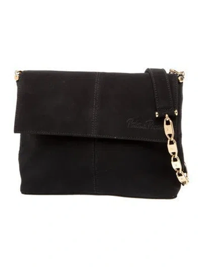 Pre-owned Paloma Picasso Suede Shoulder Bag In Black