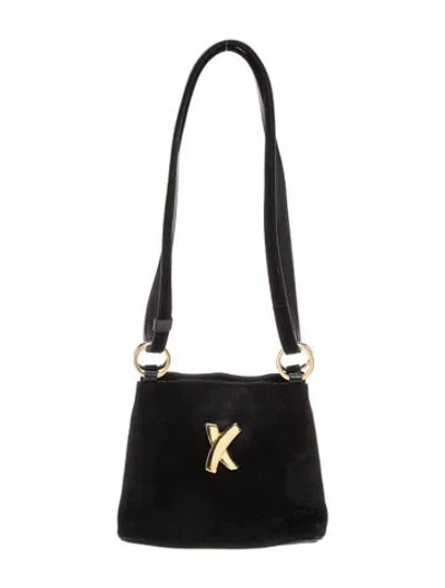 Pre-owned Paloma Picasso Suede Shoulder Bag In Black