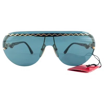 Pre-owned Paloma Picasso Vintage  3716 41 Gold Shield Avant Garde Made In Germany 1980's In Blue