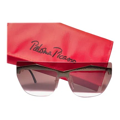Pre-owned Paloma Picasso Vintage  Avant Garde Gold Sunglasses Made In Germany 1980's In Pink