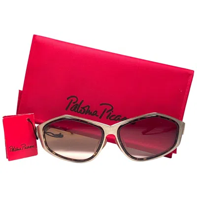 Pre-owned Paloma Picasso Vintage  Avant Garde Gold Sunglasses Made In Germany 1980's In Red