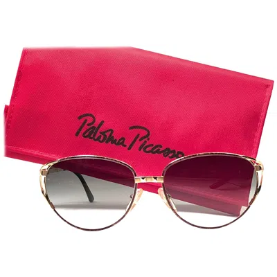 Pre-owned Paloma Picasso Vintage  Triangle Details Gold Sunglasses Made In Germany 1980's In Red