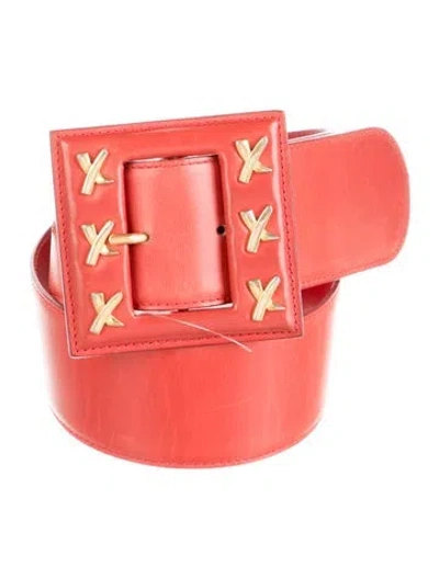 Pre-owned Paloma Picasso Wide Leather Belt In Red